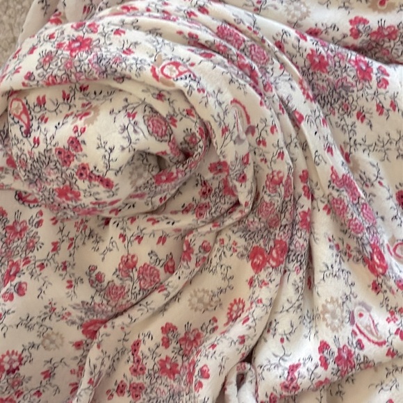 WAYF Dress Halter Top Midi Length Cut Out Abdomen Pink White Floral Tie Neck - Picture 14 of 16